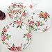 LEHAHA 12 Pcs Melamine Dinnerware Sets, Rose Flower Plates and Bowls Sets, Set of 4, Floral Dishes Dinnerware Set, Great For Valentine's Day,Christmas, Mother's Day and Daily Use, Red Rose
