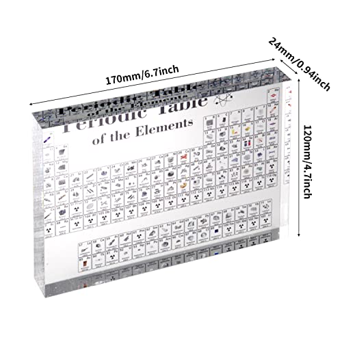 awagas Tabela periódica de elementos patrimoniais, exibição de tabela periódica acrílica com element