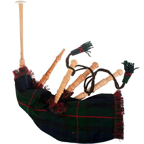 Kids Bagpipe Miniature Playable Bagpipe with Reed In Gunn Tartan