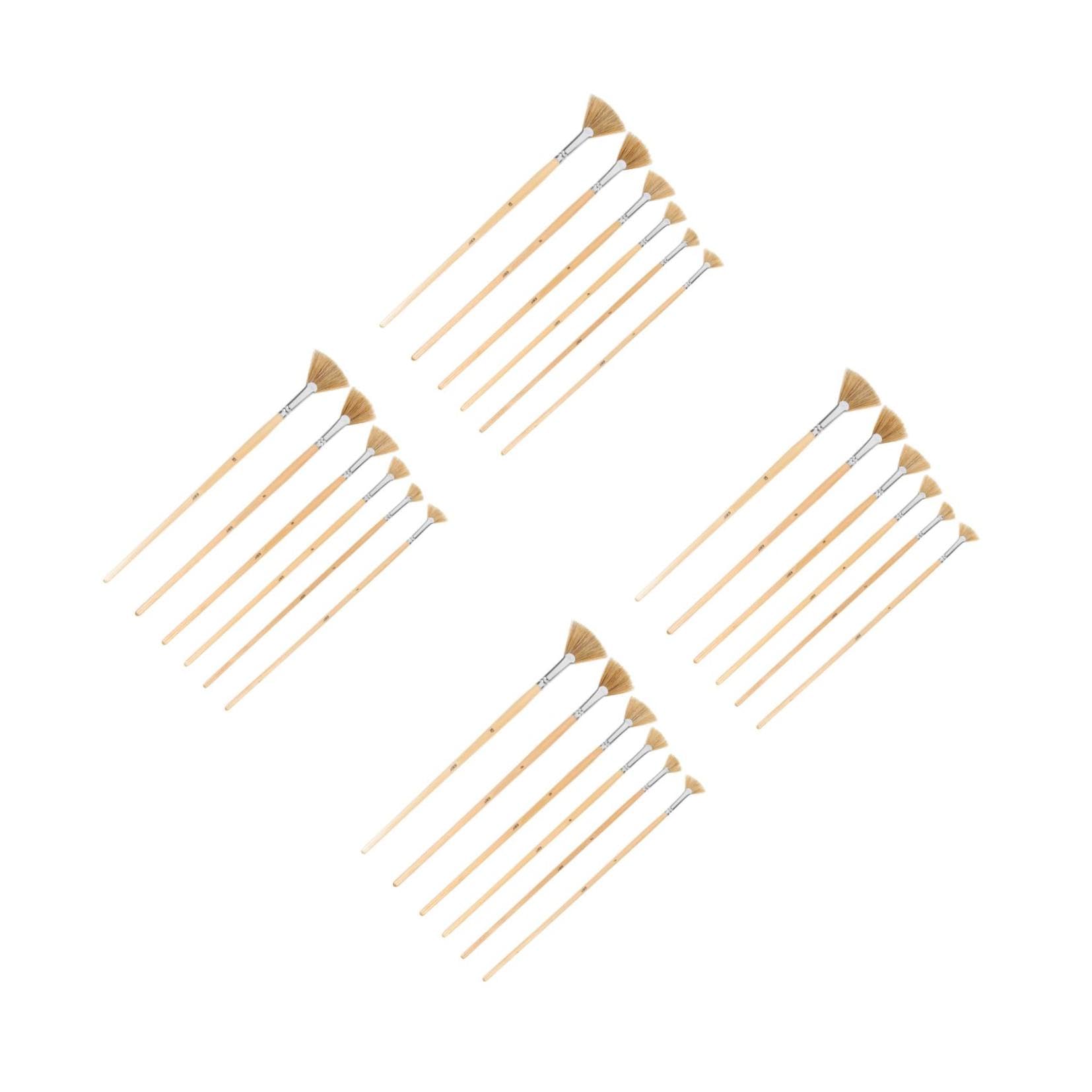 Operitacx 24pièces Pinceaux Éventail Professionnels pour Aquarelle Poils Souples pour Dessin Et Peinture Accessoires De Bricolage Idéaux pour Artistes