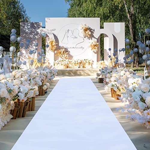 Dofopo BDT001 Extra Thick White Carpet Runner For Party, 33 Feet White Aisle Runner thumb #6