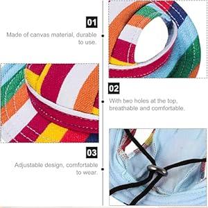 Dog Cotton Hat, Adjustable Drawstring, Mesh Design, Dog Hats for Small and Medium Breeds (S)