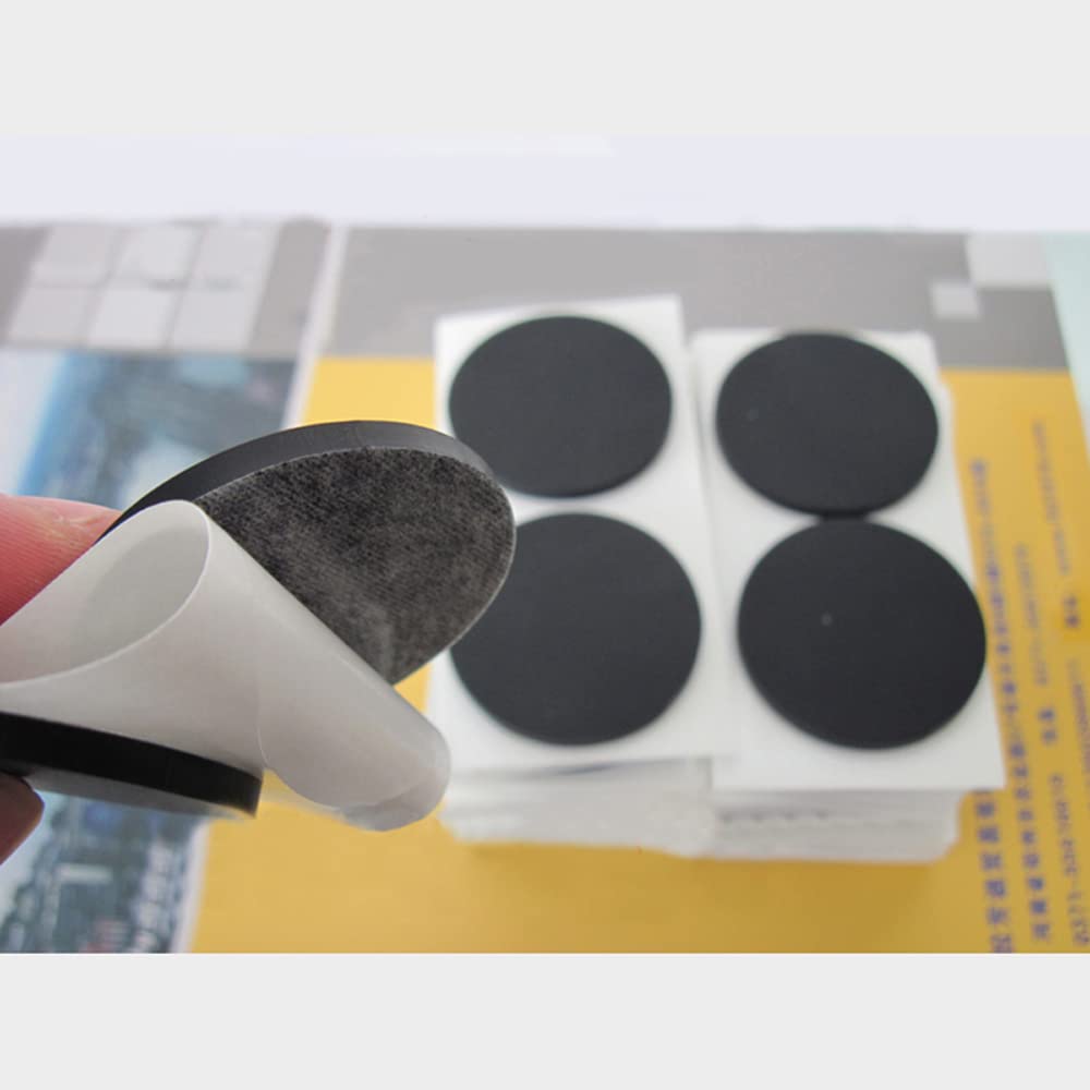 10 Stück schwarze, runde, selbstklebende Silikonkautschukplatten – hochtemperaturbeständige Dichtungspads for Dämpfen und Abdichten(32x3mm)