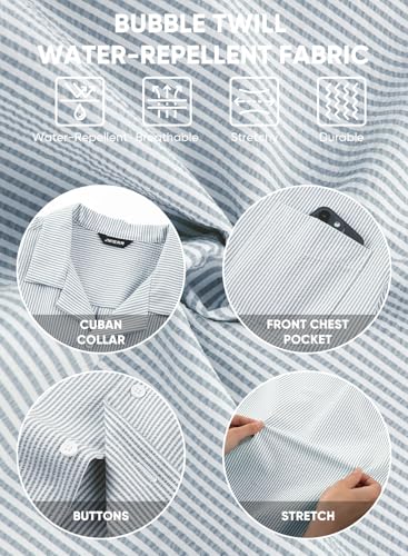 JMIERR Men's Seersucker Shirts Short Sleeve Casual Shirts Button Down Shirt Beach Summer Vacation Wedding Shirt4