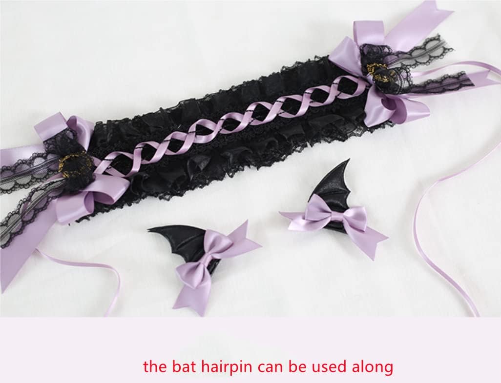 CoBtee Gothic Lolita Headdress Lace Devil Horns Headbands Hair band Hair Accessories Headwear Halloween Party - Image 6