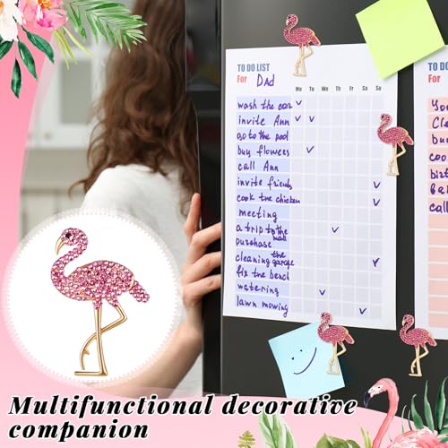 Imanes decorativos de flamenco con cristales rosa, 2 unidades miniatura 7