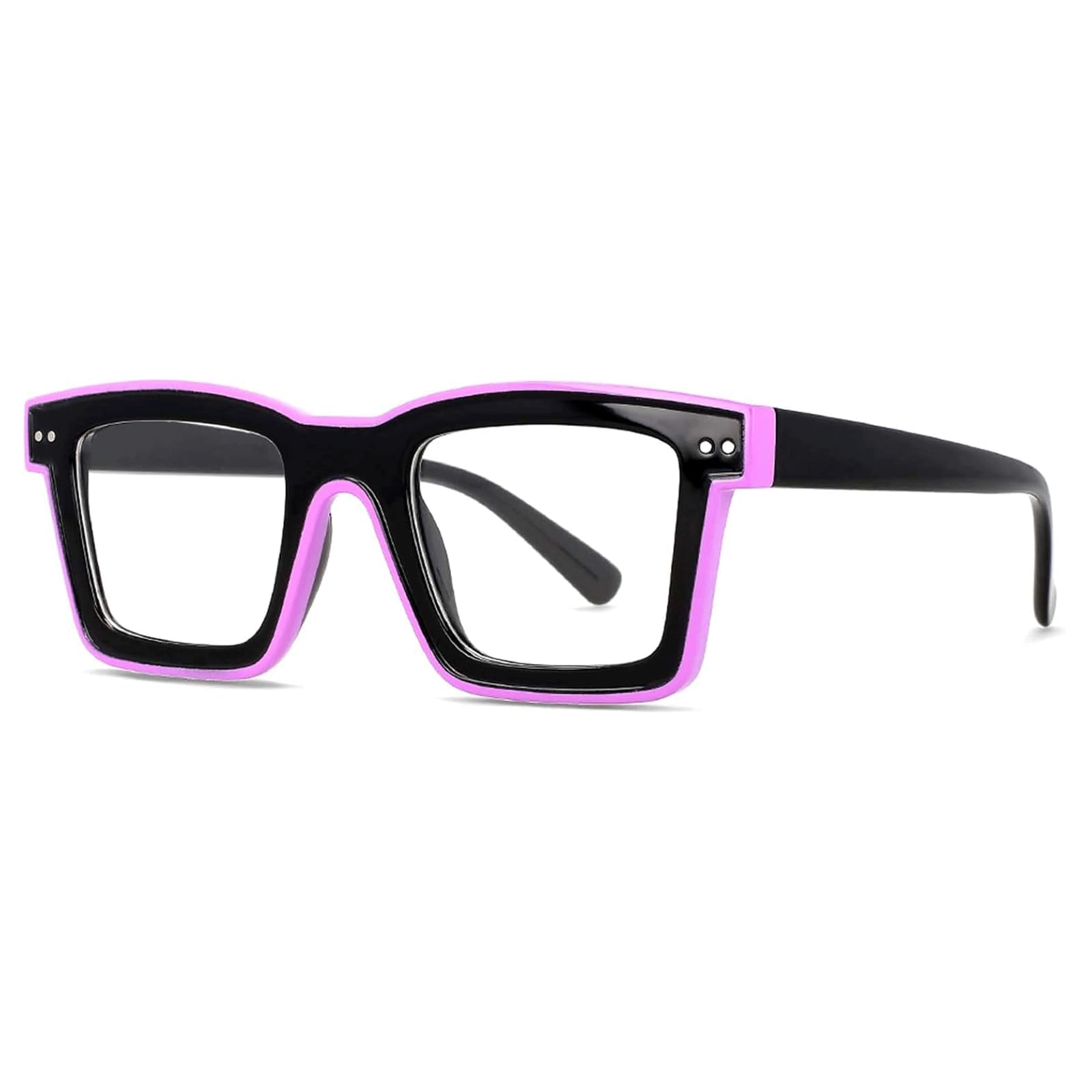 Occhiali con montatura grande in acetato montatura quadrata antiriflesso blu lenti trasparenti per uomo e donna montatura per occhiali, viola