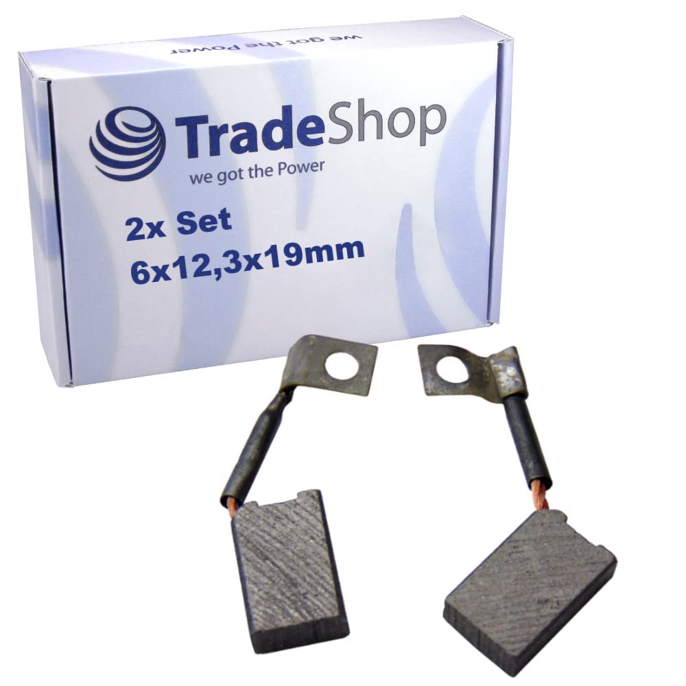 vhbw 2 x koolborstel motorkool schuurkool 6,4 x 4,6 x 14,5 mm compatibel met generator CQ 1030007 dynamo