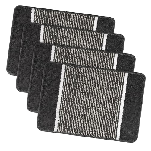 Kuber Industries Microfiber Pack of 4 Anti-Skid Water-Absorbent Rectangular Door Mats for Home,16×24 Inch Durable Main Entrance Footmats for Bathroom,Living Room&Office,Micro Diamond Lining,Dark Grey Kuber Industries Microfiber Pack of 4 Anti-Skid Water-Absorbent Rectangular Door Mats for Home,16×24 Inch Durable Main Entrance Footmats for Bathroom,Living Room&Office,Micro Diamond Lining,Dark Grey