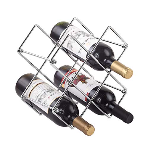 Buruis Countertop Wine Rack - 6 Bottle Wine Holder for Red White Wine