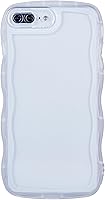 Vista 56 de Funda transparente compatible con iPhone 6S Plus/6 Plus, lindo marco ondulado de color liso, silicona suave, antiarañazos, a prueba de golpes, funda