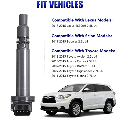 Set Of 4 Ignition Coil Pack Fits For 2.5L 2.7L L4 2009 2010 2011 2012 2013 2014 2015 Toyota Highlander Rav4 Camry Avalon Sienna Scion Tc Es300H 2.5 2.7 Replaces# Uf507 C1596 #TOP4