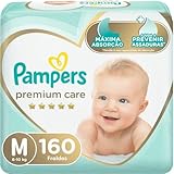 Fralda Pampers Premium Care M - 160 fraldas