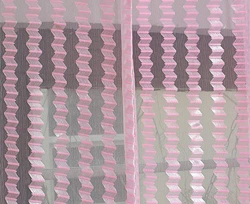 Image of HOME UTSAV 1 Piece Sheer Premium Tissue Net Polyester Curtains for Window 6 Feet, Baby Pink