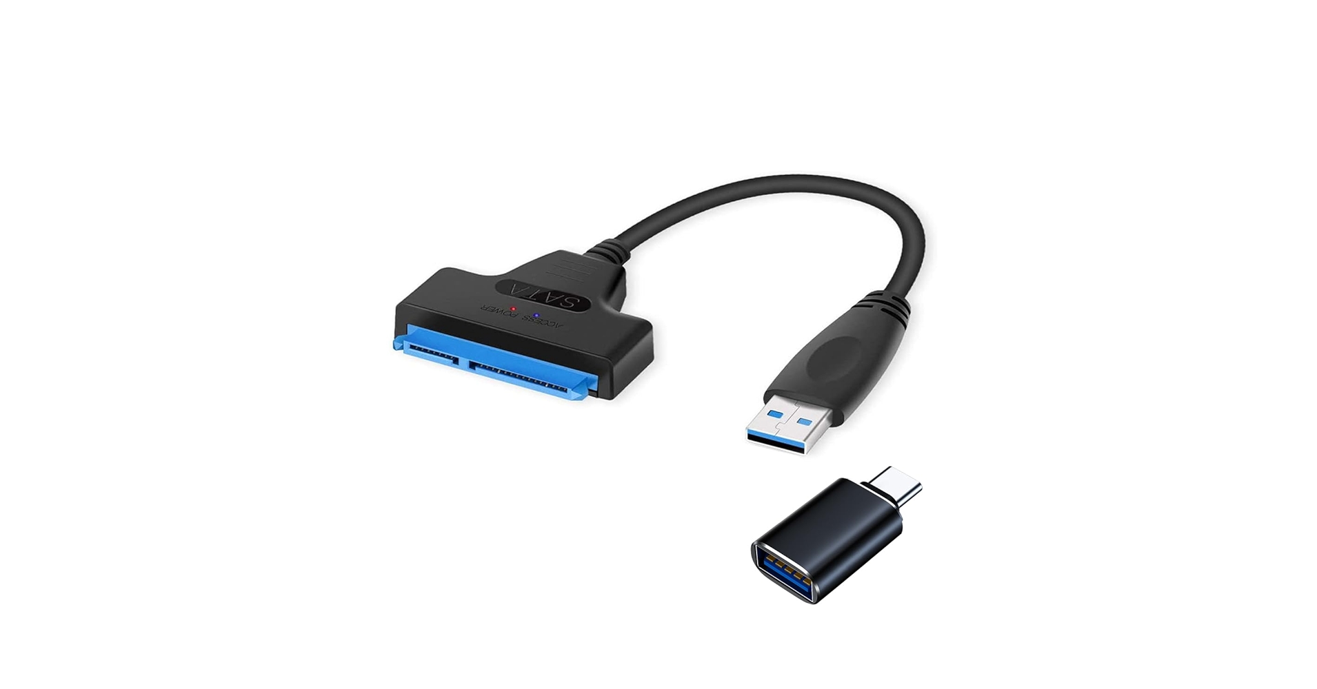 FRIGRAF High Speed SATA to USB 3.0 Cable, SATA to USB Adapter for 2.5"SSD & HDD,2in1 Sata Cable Type-C/Type-A