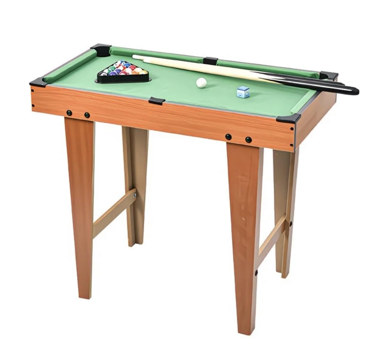 Kids Mini Pool Table with Legs | Wooden Billiards Game Set with Cue Sticks, Balls & Triangle | Indoor Pool Game Table for Kids & Family | Fun Educational Game for Home-image-38