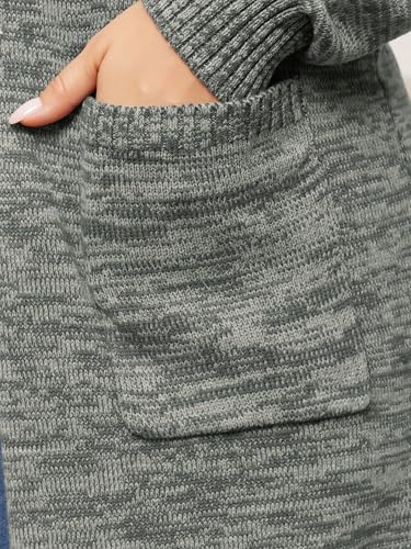 Image of Agnes Orinda Plus Size Sweater Cardigan for Women Contrast Color Open Front Long Sleeve with Pockets Cardigans Sweater Coat
