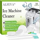 Ice Machine Cleaner and Descaler Kit- 32 Tablets with 2 Specialized cleaning brushes,ice maker cleaner Ideal for Frigidaire,Opal,GE Profile, Kitchenaid countertop units.Removes Lime Scale,Calcium.