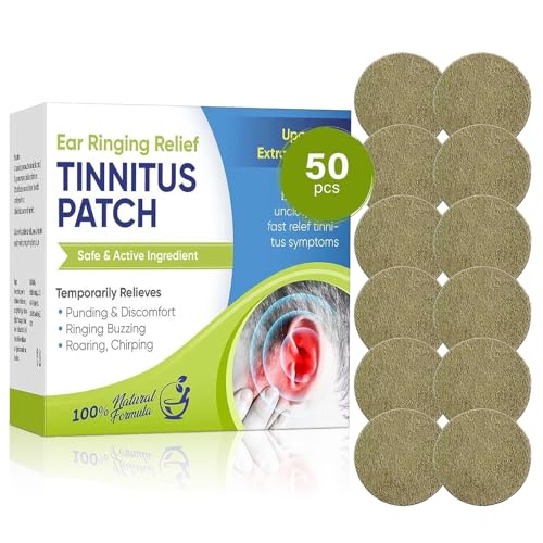 Tinnitus Relief for Ringing Ears, Tinnitus Treatment Patches, Natural Herbal Formulation Tinnitus Relief Patches for Hearing Loss & Eār_āche Relieves, Improves Hearing & Boost Blood, 50PCS