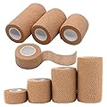 HerMia Cohesive Medical Tape, Self Adhesive Bandages Variety Pack, Breathable Waterproof Elastic Athletic Non-Woven Bandage, 8 Rolls Sports Wrap Tape for Wrist and Ankle