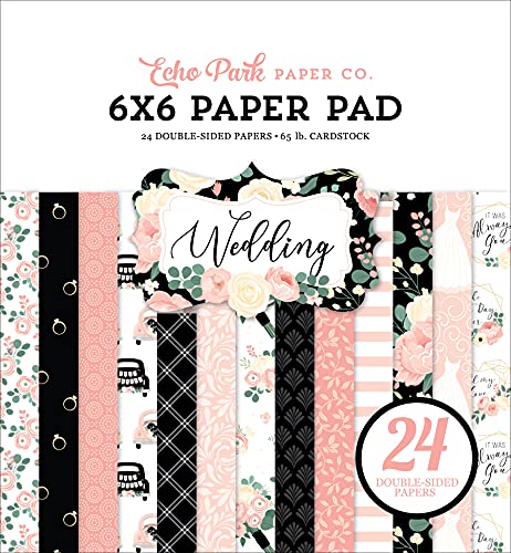 Echo Park Double-Sided Paper Pad 6"X6" 24/Pkg-Wedding -ED258023, White