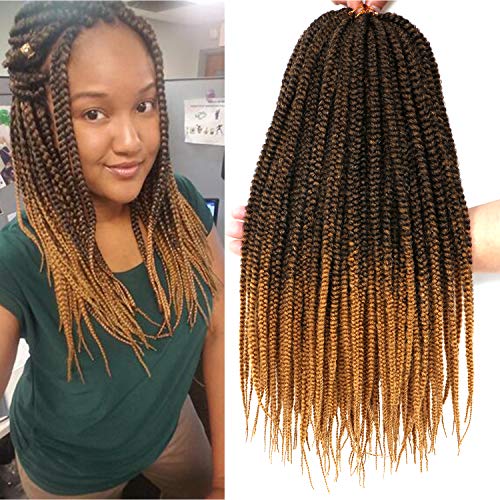 7 Packs 14 Inch Box Braids Crochet Braids Hair Extensions Synthetic Braiding hair 3X Box Braid Crochet Hair (14 Inch, T27#)