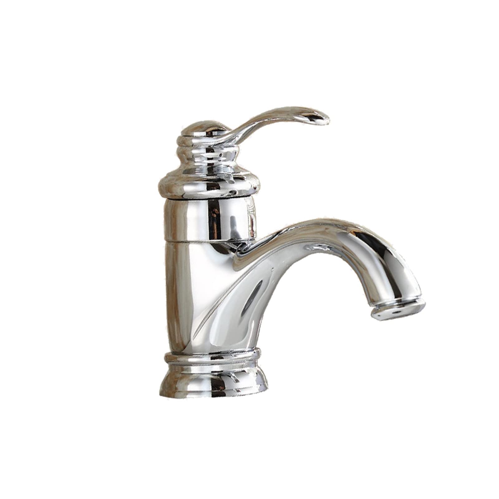 Mitigeur de lavabo JCAKES argent pour eau chaude et froide en laiton antique