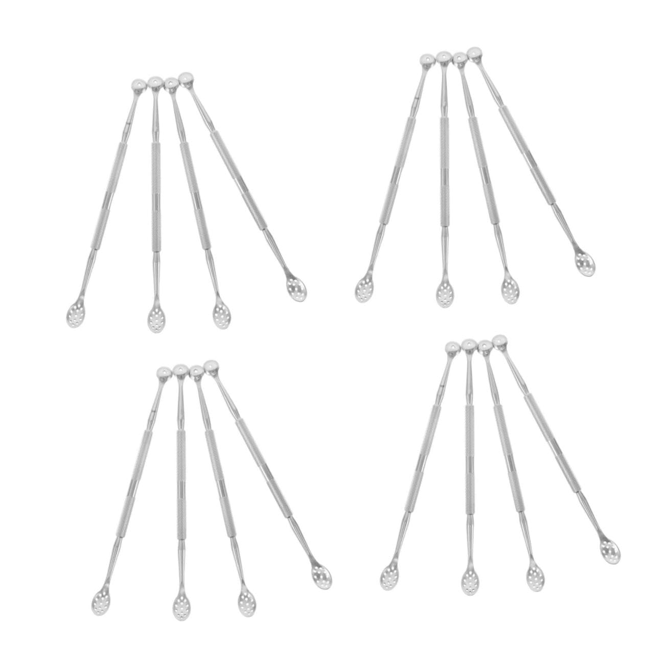 16 Pièces Outil de Manucure et Pédicure Acier Inoxydable Repousse Cuticules Double Ended Découpe Peau Morte Portable et Ergonomique pour Ongles des Mains