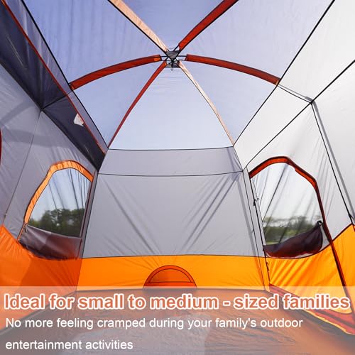 Image of Vidalido Tents,6-8 Person Camping Tent with Extended Vestibule,2 Room Weather Resistant Family Tents,Easy Install Waterproof Outdoor Tent for Backpacking and Camping Hiking