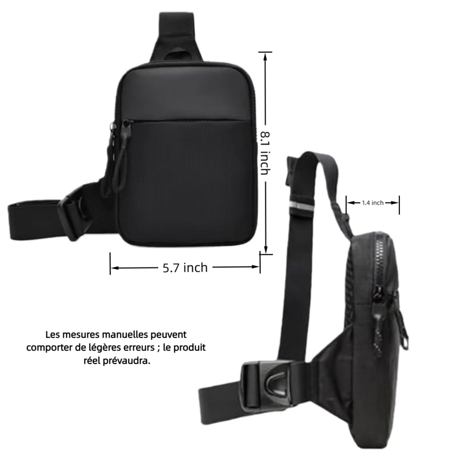 Sacoche nomalero Anti vol, Sacoche Homme Anti Vol, Water-Resistant, Sangle Ajustable, pour Voyage Camping Randonnée Salle De Travail Affaires Loisirs