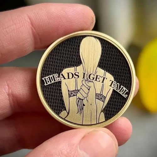 funny heads and tails challenge coin  double-sided lucky token  heads i get tail tails i get head  humor gift for couples collectors birthdays and special occasions