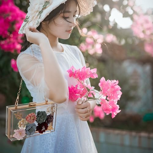 Pochette pour smartphone et argent grand format avec fleurs 3D