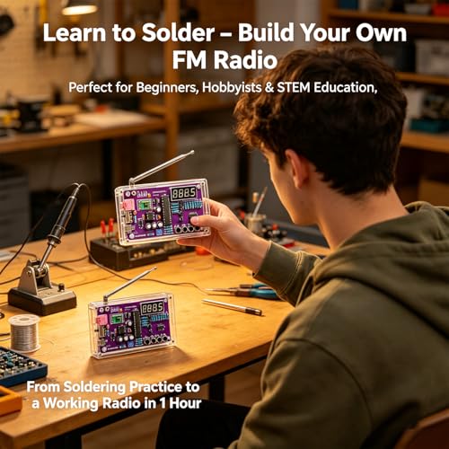 FM Radio Kit Soldering Practice Kit DIY Electronic Kits 87-108MHz FM Radio DIY Kit Digital DIY Soldering Project Kit ISolderStore - Image 4