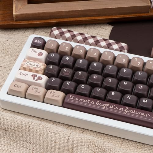Image of PBT Keycaps Programmer Coffee Brown 150 Keys MX Switch Key Cap