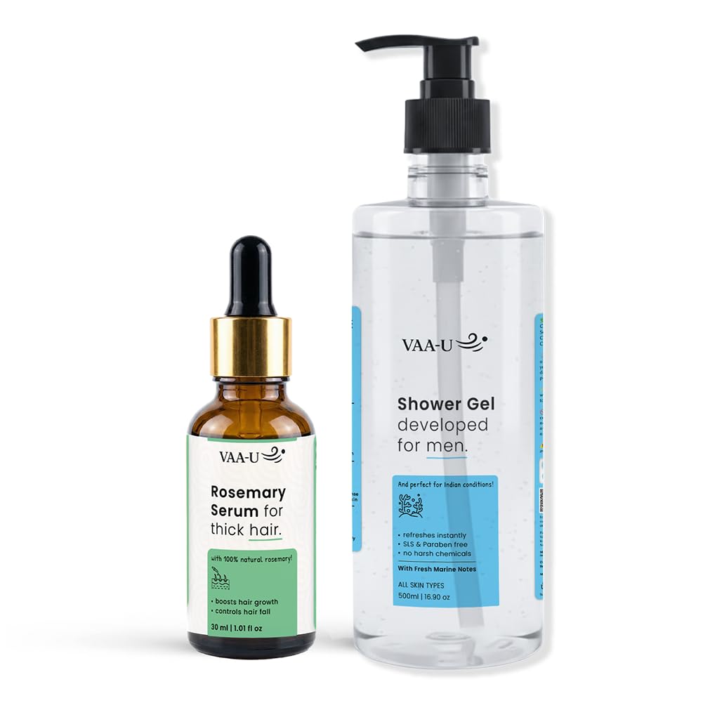 Cool Mint Shower Gel (500ml) & Rosemary Hair Serum (30ml) | Refreshing Body Care | Cooling Formula | Daily Hair Care | Scalp Nourishment | Lightweight Formula | Combo Pack-picture-42