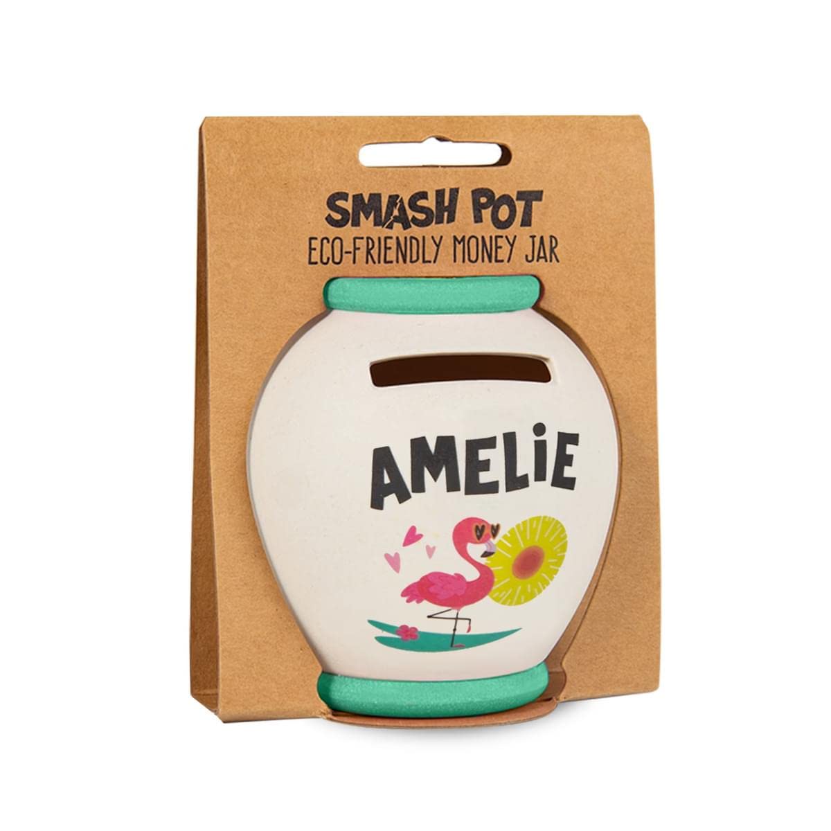 History & Heraldry Personalised Bamboo Smash Pot Money box (Amelie)