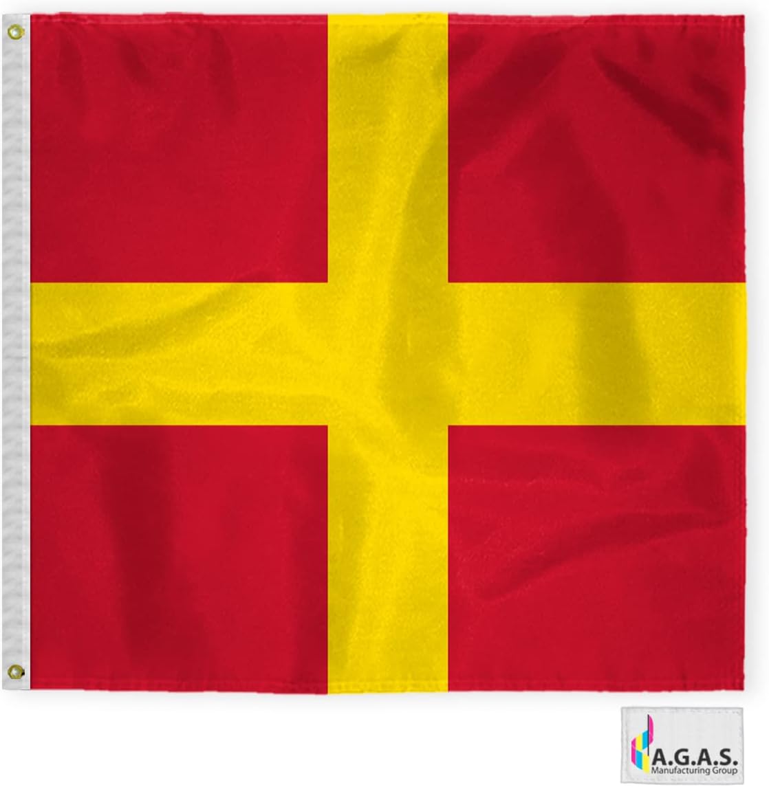 AGAS Romeo Code R Marine Signal 4x4 Ft Flag - Printed 200D Nylon - Canvas Header - Brass Grommets - Colorfast & Stitched Edges - Nautical Boat Flag - Naval Code Signal Flag.