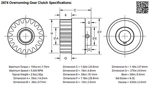 Tiny-Clutch 2874-RH Overrunning Gear Clutch