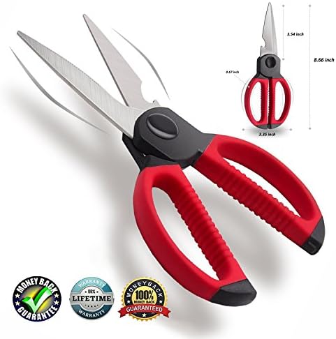 Kitchen Scissors & Kitchen Shears Heavy Duty, Cooking Scissors Heavy Duty，Ultra Sharp, Premium Utility Scissors for Chicken, Meat, Fish, Poultry, Herbs, Vegetable, BBQ, Fruit, Seafood, Bone