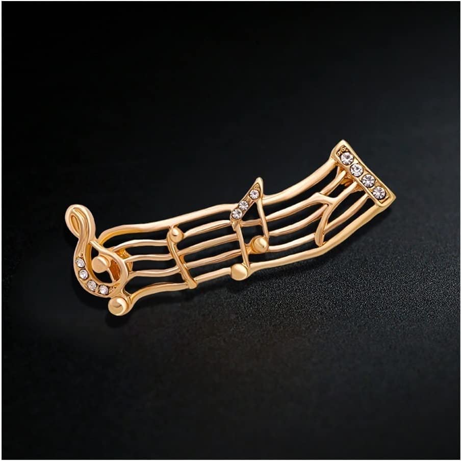 Spilla in metallo con nota musicale for donna uomo strass Happy Song spilla classica for feste da ufficio Spille da regalo for donna