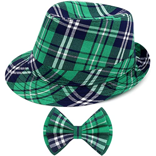 Sarfel St Patricks Day Accessori per le donne St Patricks Day Hat Green Bow Ties per gli uomini Cappello verde Cappello irlandese Costume da leprechaun