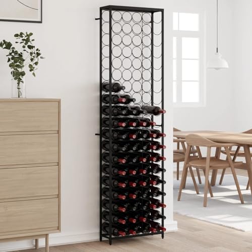 Soporte para 95 botellas 54x18x200 cm hierro forjado negro miniatura 1
