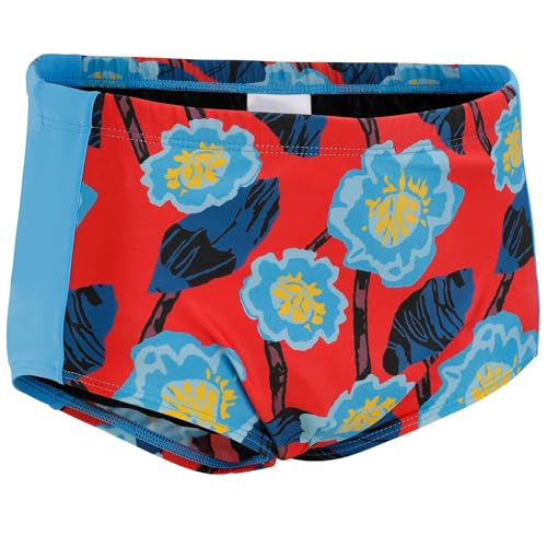 Traje de baño para niño en piscina y playa con protección UVF 50+ azul floral