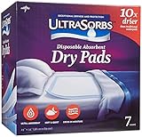 Medline Ultrasorbs Disposable Dry Pads, 7 Count