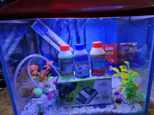 Image of 15 Litre Aquarium Glass Tank Aquarium Set (9X9X12 inches)
