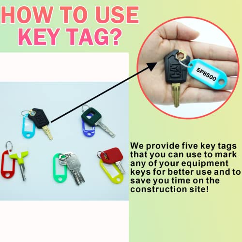 Image of 10PCS Heavy Equipment Construction Operators Keys, Master Ignition Key Set for John Deere Volvo CAT Caterpillar Komatsu Hyster Bobcat D250 and More.