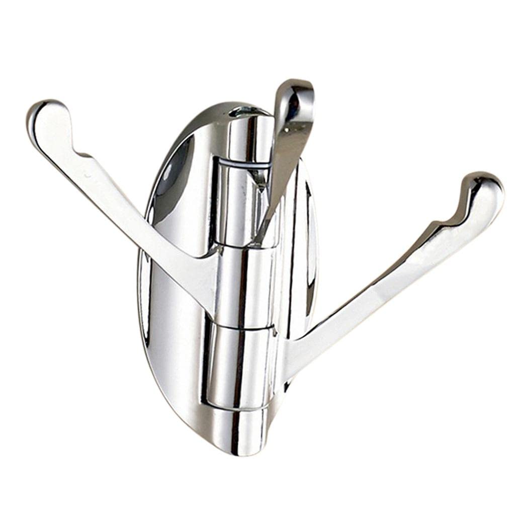 Neaxgeandx Silver Foldable Swing Swivel 3 Arms Coat Hat Towel Hook Bathroom Kitchen Hanger