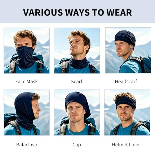 Image of 6 Pack Cooling Neck Gaiter Face Mask for Men Women Breathable Dust UV Protection Multifunctional Reusable Face Cover