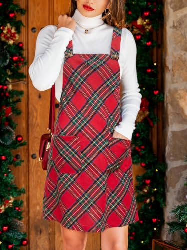 Image of CUPSHE Women Corduroy Square Neck Wide Strap Fall Overall Mini Dress