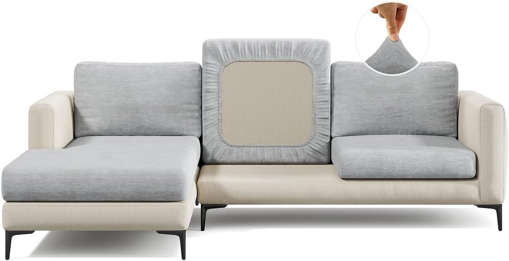 Nolan Interior Miracle Sofa Cover - Plush Seat Cushion Cover with Ultra-Soft, Stretchy, Thick Chenille Fabric - Pet Proof, Stain Safe, Easy Fit, Easy Wash - Small, Earl Grey